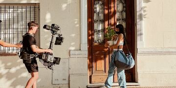 María Becerra en el rodaje de su nuevo videoclip.