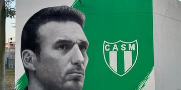 Gabriel Griffa: en dos días se estrenaron dos murales de Lionel Scaloni en Pujato (Facebook Pujato Nuestro Lugar)