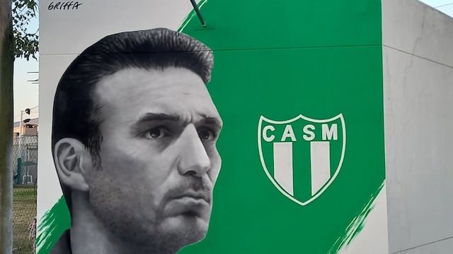 Gabriel Griffa: en dos días se estrenaron dos murales de Lionel Scaloni en Pujato (Facebook Pujato Nuestro Lugar)