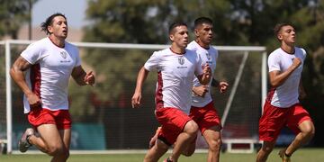 "Panchito" estuvo entrenando con el plantel en el predio de Bella Vista.