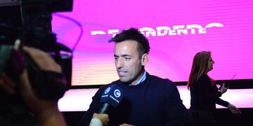 Juan Negri en el búnker de Juntos por el Cambio. (Javier Ferreyra / La Voz)