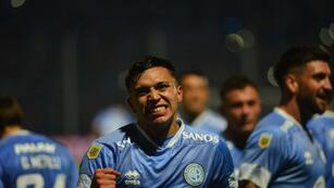 Gerónimo Heredia, autor del 1-0 de Belgrano a Argentinos por la Liga Profesional. (Nicolás Bravo / La Voz)
