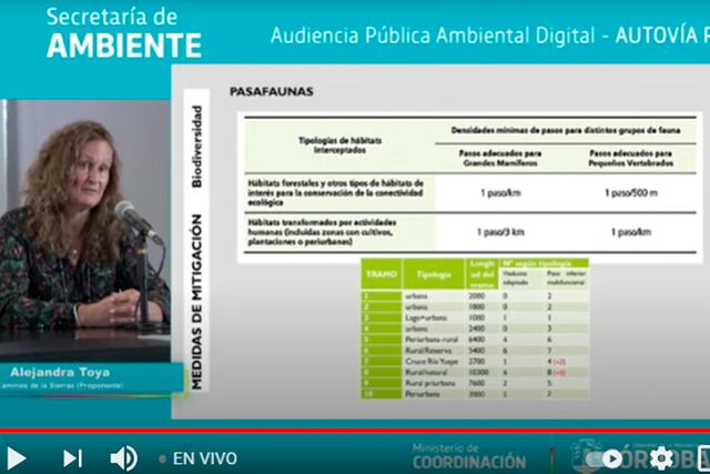 Transmisión en vivo de la Audiencia Pública por la Autovía Punilla.