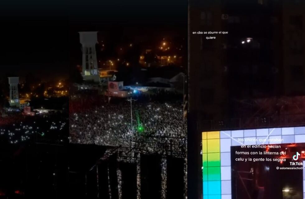 Momentazo viral en el Re Festival: desde un balcón, entretuvieron a los espectadores con la linterna del celu