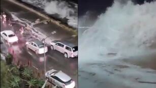 Impactante sudestada en Mar del Plata