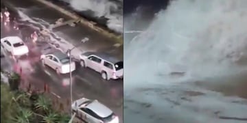 Impactante sudestada en Mar del Plata