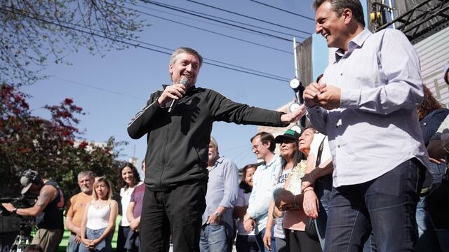 Máximo Kirchner junto a Sergio Massa.