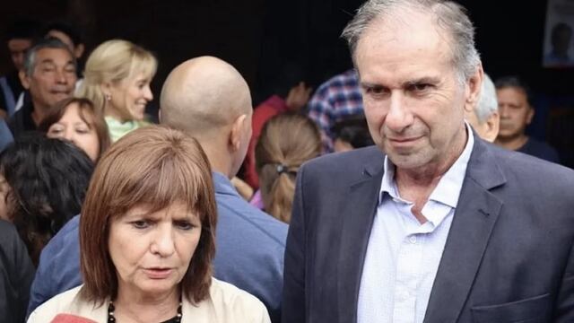 Patricia Bullrich junto a Humberto Schiavoni (senador nacional del Pro - Misiones) quien fue designado para llevar adelante la intervención en Mendoza.