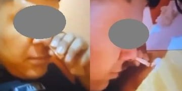 Colonia Aurora: un policía se filmó consumiendo droga en la comisaría.