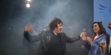 Javier Milei durante el cierre de campaña en septiembre 2021.