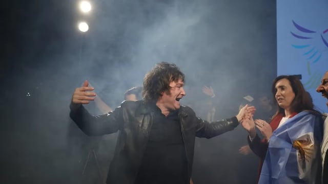 Javier Milei durante el cierre de campaña en septiembre 2021.