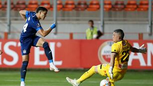 La carta ganadora de Talleres: el paraguayo Ramón Sosa puso el 2-0 contra el Cobresal en Chile por Copa Libertadores (Prensa Conmebol).