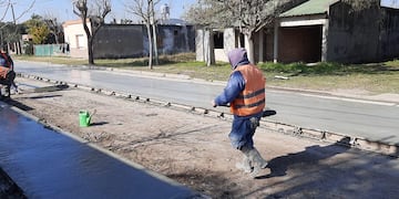 Pujato avanza con obras de pavimentación (Facebook Daniel Quacquarini)