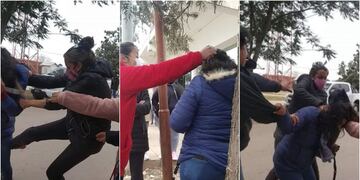 Momento de la agresión a la concejal Graciela Castillo.