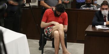 Gil Pereg, en la sala de debates, mientras se desarrollaban los alegatos. (Foto: gentileza / Prensa del Poder Judicial de Mendoza)