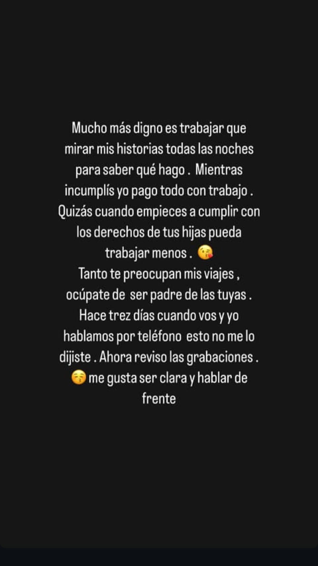 Wanda Nara mediante su cuenta secundaria de Instagram.