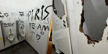 Las imágenes difundidas sobre los destrozos en el colegio Mariano Acosta.