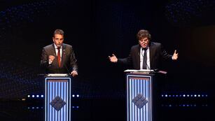 Sergio Massa y Javier Milei. Debate. (Archivo)