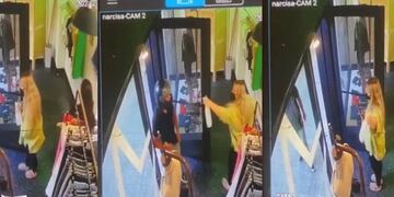 Gabriela se defendió con el pulverizador y luego cerró la puerta.