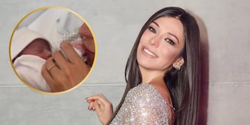 La China Ansa junto a su bebé recién nacido.