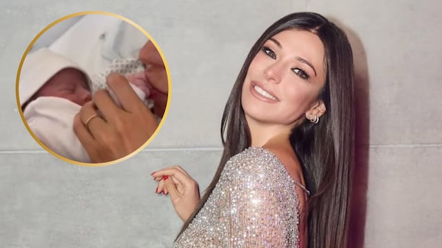 La China Ansa junto a su bebé recién nacido.