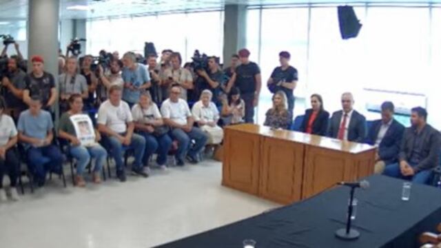La familia de Lucio Dupuy durante la última audiencia del juicio.
