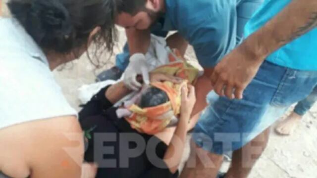 Una joven dió a luz en plena calle de Paraná.