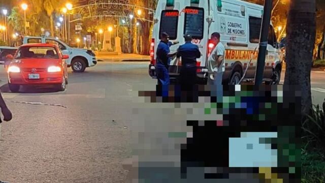 Puerto Iguazú: motociclista resultó herido tras el despiste de su rodado.