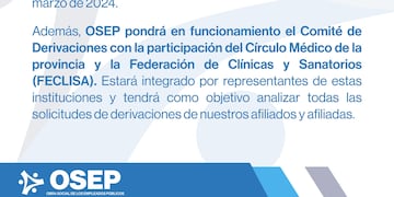 El comunicado de OSEP.