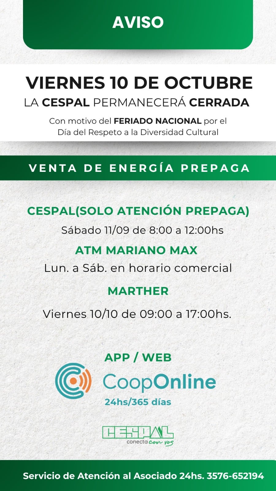 Venta de energía CESPAL
