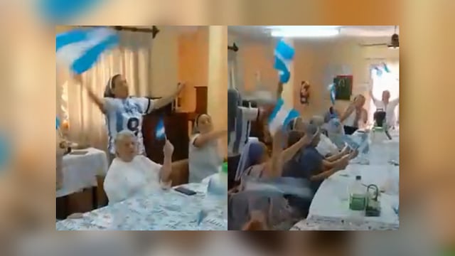 Las Hermanas Esclavas del Corazón de Jesús alentando a la Scaloneta.