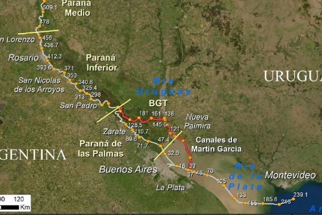 Mapa ríos navegables