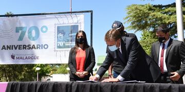 El gobernador Rodolfo Suárez anunció en Malargüe que Vale traspasa a Mendoza la mina de Potasio. (Gobierno de Mendoza)