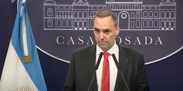 El vocero presidencial en su conferencia de prensa desde la Casa Rosada.