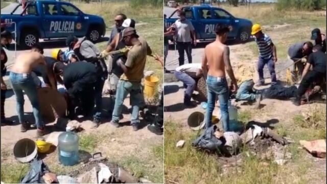 Un grupo de obreros rescató a dos operarios que se desvanecieron en una alcantarilla al inhalar gases.