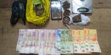 Droga incautada en el operativo en San Rafael.