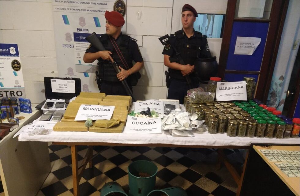 Tres Arroyos, en un amplio operativo policial incautan drogas por un valor de 80 millones de pesos