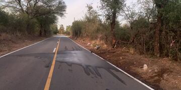 Dos motociclistas mueren en Luyaba. El lugar del hecho.