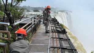 Cataratas del Iguazú: arranca la reconstrucción de las pasarelas de la Garganta del Diablo.