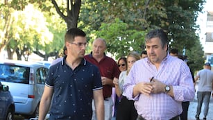 El intendente Leonardo Viotti y el ministro de Seguridad, Pablo Cococcioni