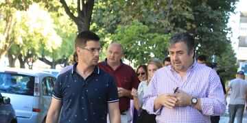 El intendente Leonardo Viotti y el ministro de Seguridad, Pablo Cococcioni