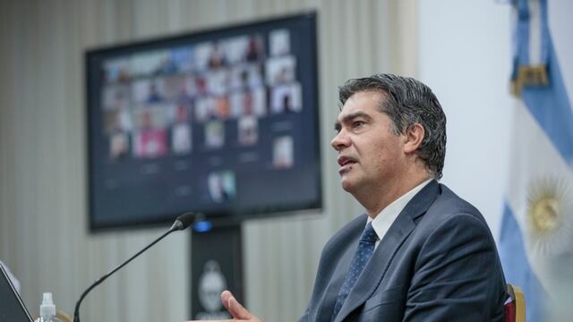 El gobernador Capitanich durante la reunión virtual con el embajador argentino en China