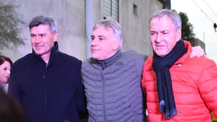 Daniel Passerini, Martín Llaryora y Juan Schiaretti.