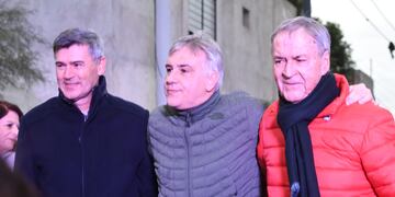 Daniel Passerini, Martín Llaryora y Juan Schiaretti.