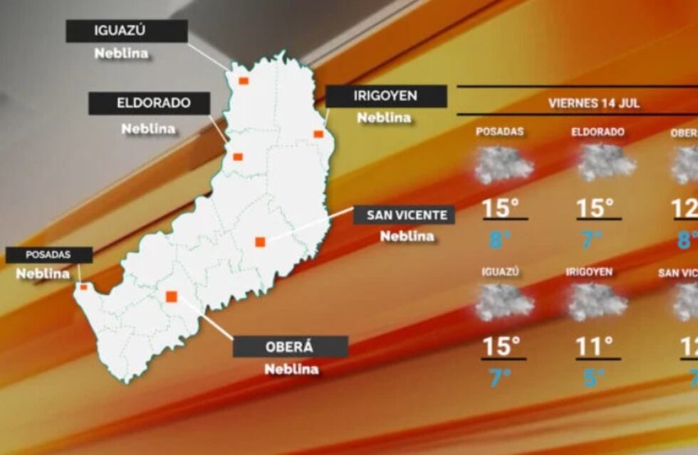Viernes con cielo cubierto y frío en Misiones