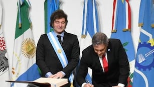Javier Milei y Martín Llaryora. (Gentileza)