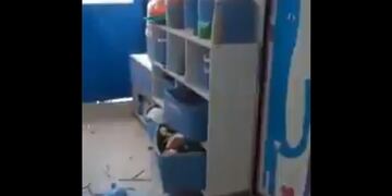 Robaron una escuela en Merlo antes del comienzo de clases. (Captura)