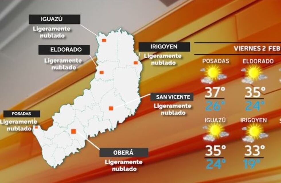 Viernes con altas temperaturas en Misiones: se espera una máxima de 37°C