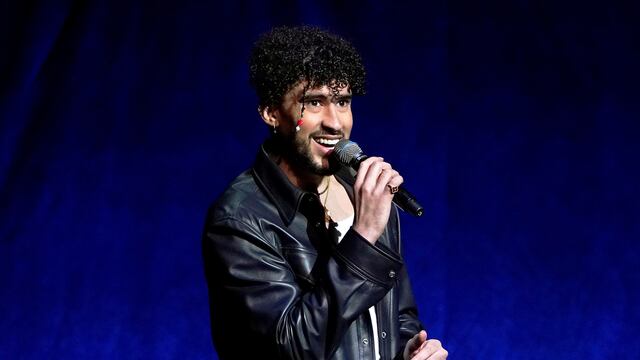 Bad Bunny en la CinemaCon 2022 en Las Vegas el 25 de abril de 2022. (AP Photo/Chris Pizzello, File)