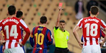 En su trayectoria en la élite, Messi había sido expulsado anteriormente solo en dos ocasiones con la selección argentina.